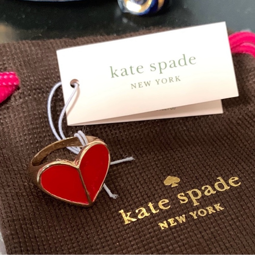♠️KATE SPADE RED ENAMEL HEART RING♠️